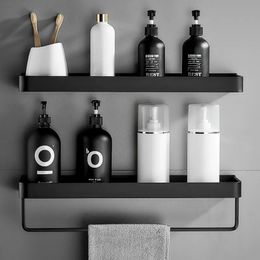 ULA – étagère de salle de bain noire, support de rangement de douche, étagères d'angle noires, accessoires de salle de bains muraux, porte-shampooing de toilette 240118