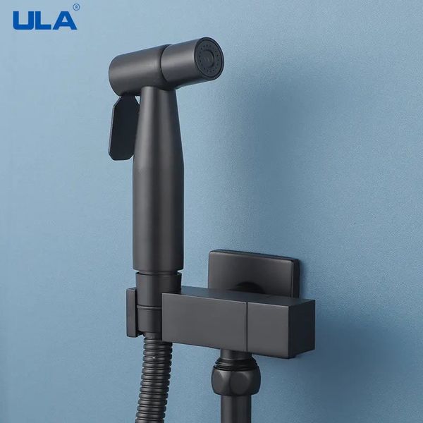 Ula black bidet grifo de rociador portátil portátil inodoro de latón solo ducha de baño de agua fría higiénica 240325