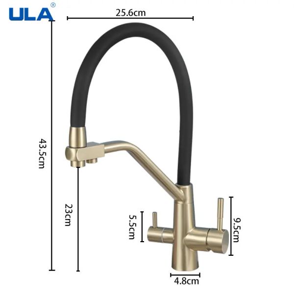 ULA Tire Out Kitchen Mixer Robinet Dringking Water Kitchen Tap Gold Tap Hot Cold Water Sinker Mixer de cuisine Robinet