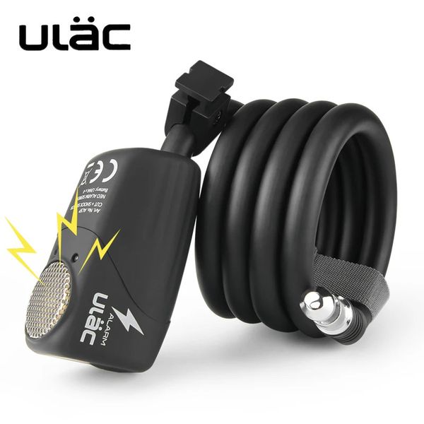 ULAC Candado para bicicleta 110dB Bicicleta Alarma electrónica Cerradura Ciclismo Bicicleta Cable de acero Bloqueo Antirrobo Bicicleta Locker Bicicleta de carretera Seguro Cable Lock 240318