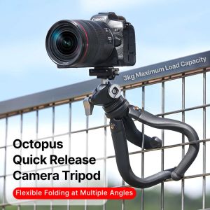 Ulanzi F38 / Claw Quick Release Octopus Vlog -statief met 360 ° Panoramische kogelkop voor camerakoude schoen 1/4 '' Extend Light Mic