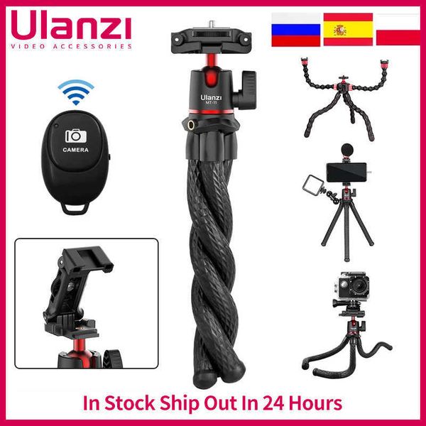 Trípode flexible Ulanzi MT-11 Octopus para teléfono SLR DSLR trípode para cámara extender tornillo de 1/4 '' con cabezal de bola Clip para teléfono HKD230828