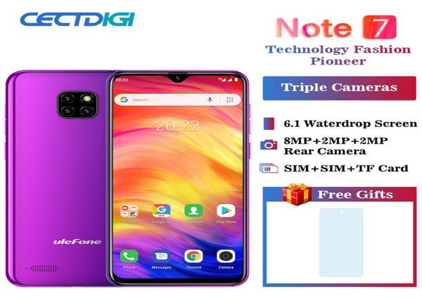 Ulefone Note 7 Smartphone 3500mAh 199 Quad Core 61inch Écran Waterdrop 16 Go Rom Phone Mobile WCDMA Phone cellule Android813661668