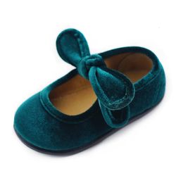 ULKNN Bow Flats voor kinderen eerste wandelaars lente baby meisjes retro peuters prewalkers fluwelen afneembare schoen baby paars rood 240220