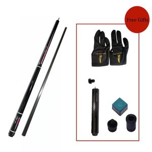 Ultimate Black Technology Pool Cue Fiber de fibra de carbono 1/2 Tech de señal de techo de cue dividido 12.9 mm Tamaño de la punta 19oz 147cm Cue de billar 240401