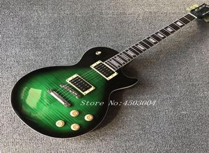 Ultimate Custom 1958 Slash firmado 2017 Limited Edition Limited Anaconda Burn Flame Top Trans Green Electric Guitar Brown Dark Brown Back2704977
