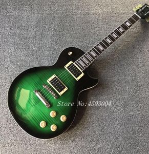 Ultimate Custom 1958 Slash Signed 2017 Limited Edition Anaconda Burst Flame Top Trans Green Electric Guitar Dark Brown Back5653392