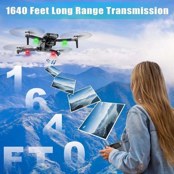 Ultimate Drone con cámara 4K para adultos: transmisión de video de largo alcance, 3, tiempo de vuelo de 6 minutos, Auto Me, Circle Fly, Waypoint Function