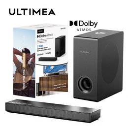 Barbaire de son Ultimea 2.1 avec Dolby Atmos pour Smart TV, Bluetooth Sound Bar avec subwoofer, Système sonore surround 3D pour les haut-parleurs TV