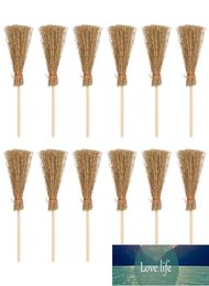 Ultnice 12pcs mini-balai costume pendings décorations toys with rope paille de paille