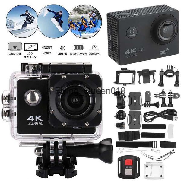 Cámara de acción Ultra 4K HD WiFi 30 fps / 170D Casco impermeable subacuático Cámara deportiva Control remoto Grabación de video Mini cámaras HKD230828 HKD230828