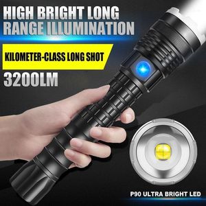 Ultra lumineux Zoomable LED 26650 Portable Long S Camping en plein air défendre torche Durable avec 5 Modes d'éclairage lampes de poche torches
