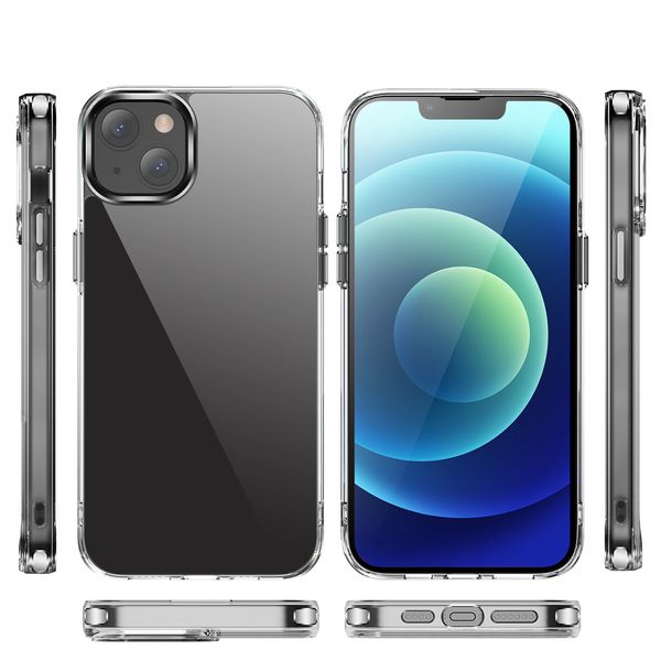 Estuches de teléfono de diseño simple ultra claro para iPhone 15 Pro Max 14 Plus 13 Mini 12 Samsung Galaxy S23 S22 2MM Acrílico 2MM TPU Híbrido Transparente Grueso Delgado Cubierta a prueba de golpes