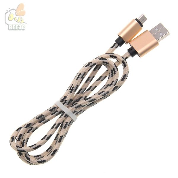 Nylon ultra durable Nylon Traided Metal Data Sync Charging Data Micro USB Coble Cable pour Samsung Huawei 1M 3ft 2M 6ft 3M 10ft 300pcs