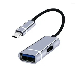 Station d'amarrage ultra-rapide 2 IN-1 Aluminium USB C Adaptateur Intelligent Type-C Carte Reader 5 Gbit