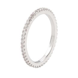 Ultrafijne damesring cirkel vol diamanten zirkoon enkele rij micro-ingelegde ring