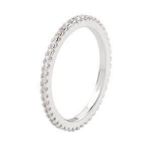 Bague Femme Ultra-Fine Cercle Complet Diamant Zircon Bague Micro-Incrustée à Une Rangée