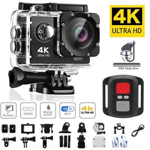 Caméra d'action Ultra HD 4K 1080P30fps WiFi 2,0 pouces 170D casque étanche sous-marin caméras d'enregistrement vidéo Go Sports Cam Pro 240306