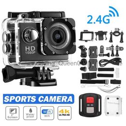 Caméra de sport Ultra HD 4K 1080P / 30FPS WiFi 2.0 Écran Télécommande étanche 30M Casque sous-marin Vidéo Mini caméras d'action HKD230828