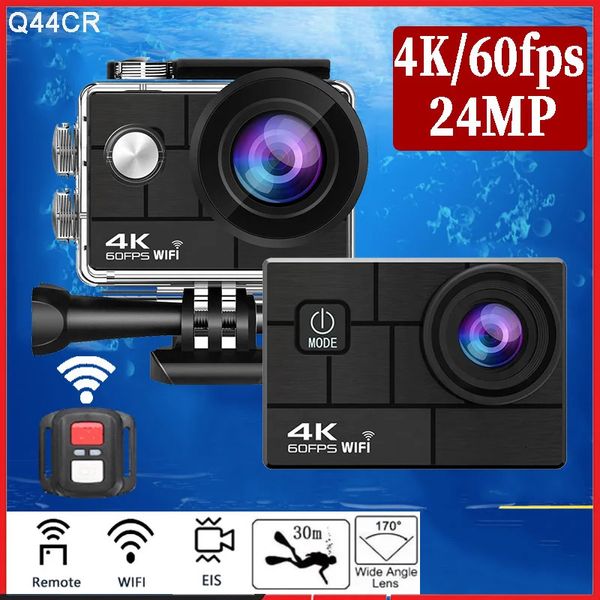 Ultra HD 4K60FPS 24MP WiFi 2 170D Submarino 30m Celmet Vediio Go Sport Pro Athake Action Camera con 386 Lente de Fisheye 240407