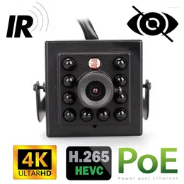Caméra IP Ultra HD 8MP intérieure H.265 Onvif Mini petite Vision nocturne CCTV IR 940nm POE sécurité à l'intérieur de la Machine à cage à oiseaux