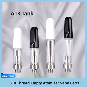 Precio ultra bajo Cartucho de cerámica 0,5 ml 1,0 ml Cartucho vape vacío Tanque de vidrio Vaporizador 510 Hilo Atomizador Carros Wape Dispositivo de tanque de aceite grueso Kits de cigarrillos electrónicos En stock