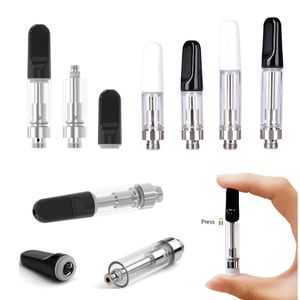 Ultra-lage prijs VS Warehouse 1,0 ml 0,5 ml Atomizers Keramische spoel Vape-cartridges Lege tank 510 Dikke dikke oliepartridge glastank vape pen cannada oem verdamping