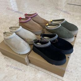 Ultra Mini Platform Boot Designer Laarzen Dames Australië Sneeuwlaars Tazz Tasman Slippers Winter Suède Wollen Schoenen Warme Pluizige Enkellaarsjes