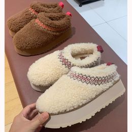 Botas de lana de cordero tasman con semillas de mostaza, zapatillas Tazz, botas clásicas ultra mini con plataforma para nieve, piel de oveja sin cordones, piel de oveja, diseñador de invierno, Australia