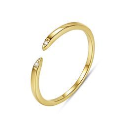 S925 Sterling Silver Ring Micro Set Zircon plaqué 18k Gold Open Ring Brand Design Charm Ring European and American Style Femmes Exquise Ring Valentin's Day Gift Spc
