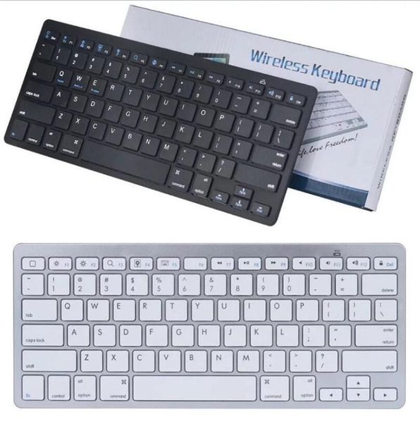 Ultra Slim Bluetooth Keyboard Mute Tablets y teléfonos inteligentes para tableta Estilo de teclado inalámbrico para ios Android Windows PC con retial