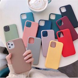 Couverture de téléphone portable Ultra Slim Candy Colors Couverture Soft TPU pour iPhone 15 14 13 12 11 Pro Max XS XR X Plus Huawei Mate 20 Case