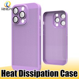 Warmte -dissipatie telefoonhoes voor iPhone 14 plus 13 12 Mini 11 Pro Max XS XR Ultra Slim Cellphone Back Cover Izeso