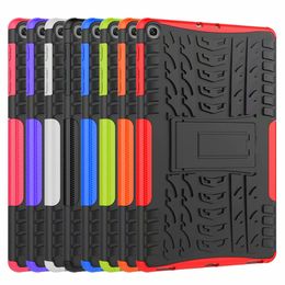 Dazzle Hybrid Kickstand Impact Rugged Heavy Duty TPU + PC Cover Case voor Samsung Galaxy Tab A 10.1 2019 T510 T515 Tab S3 9.7 T820 20pc / lot