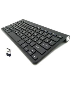 Clavier russe muet Ultra mince 2 4G souris sans fil Combo ciseaux touches avec adaptateur USB pour Win MAC Android TV BOX PC Y0816295s6464864