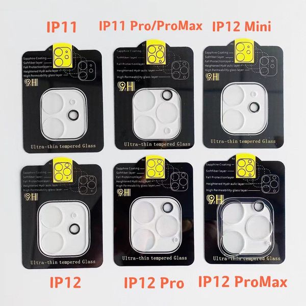 Protector de lente de cámara trasera ultrafino para iPhone 13 12 Mini 11 Pro Max 7 8 6s 6 X SE2 Pantalla de película transparente Proteger teléfono 9H Trasera transparente HD Dureza Caja de vidrio templado