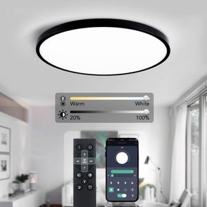 Lampe LED de lampe à plafond ultra mince pour les plafonniers de chambre à coucher avec télécommande des lumières LED dimmables pour le salon de la chambre