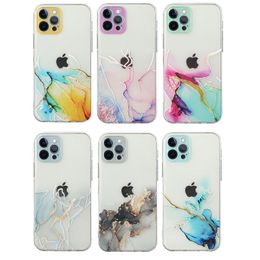 Ultra Thin Colorful Soft Clear TPU Cemera Protection Phone Cases para iPhone 13 12 Pro Max Mini XR XS X 8 7 Plus Samsung S21 Ultra S21FE A12 A22 A32 A52 A72 A82 A02 A03S