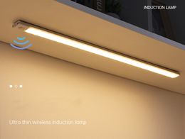 Tira de luz de inducción inteligente de cuerpo humano ultradelgada lámpara de pared LED lámpara de gabinete de vino luz de espejo de armario Luz magnética recargable multifunción