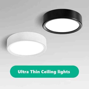 Plafonnier LED Ultra Mince 220V Plafonniers Led 5/10 / 15W Spot Led Luminaire Panneau Luminaire pour Salon Chambre W220307