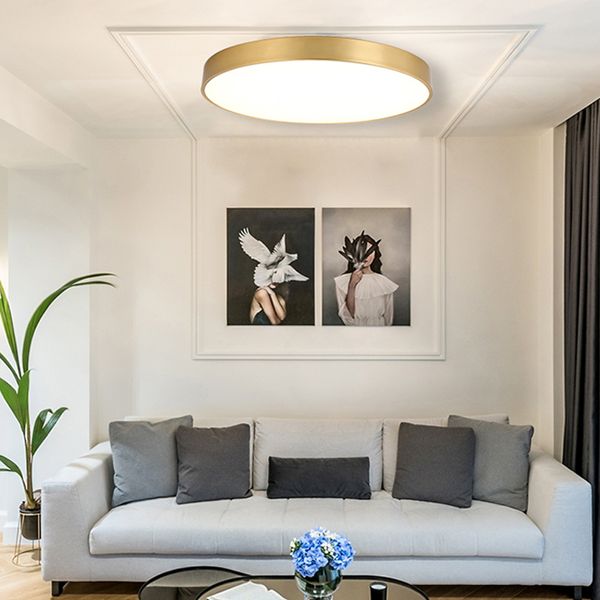 Plafonniers LED ultra-minces 24W 30W 39W 60W Or Noir Blanc Installation de surface Salon Chambre Décoration de la maison Éclairage