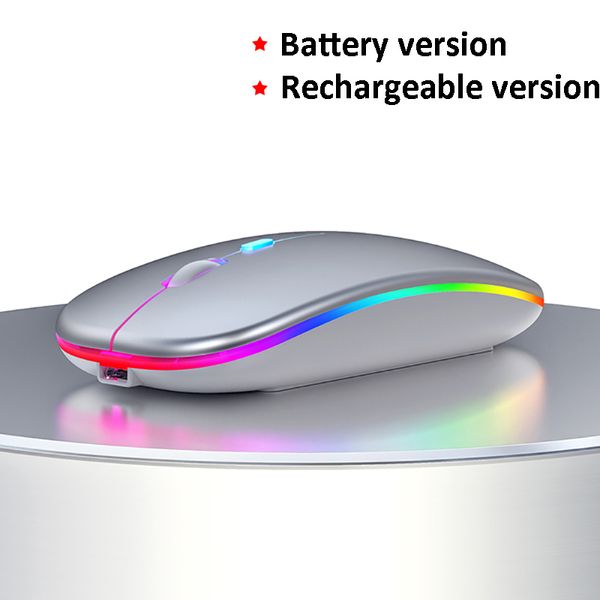 Ultra-mince lumière LED batterie Rechargeable 2.4GHz numérique sans fil muet USB optique ergonomique souris de jeu ordinateur portable