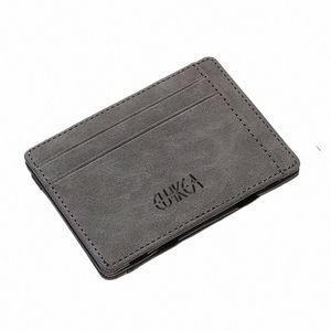 Ultra mince Mini portefeuille hommes petit portefeuille Busin PU cuir portefeuilles magiques de haute qualité porte-monnaie porte-carte de crédit portefeuilles x6mJ #