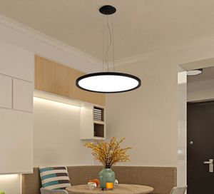 Ultradunne hanglampen Moderne LED Hanglamp voor Dining Room Winkel Project Keuken Kamer Woonkamer Zwart of Wit Kleur Myy