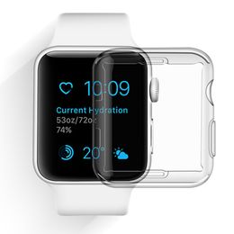 Ultra dunne zachte TPU Transparante Siliconen Clear Case Cover voor Apple Watch Series 1 2 3 38mm 42mm Serie 4 5 40mm 44mm