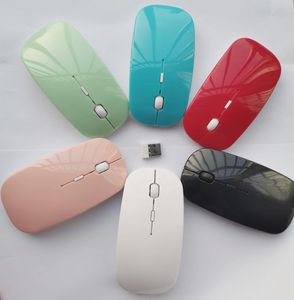 Ratón inalámbrico ultradelgado, ratón óptico para jugadores, receptor de 2,4G, ratón superfino para juegos, ordenador inalámbrico, PC, portátil y escritorio