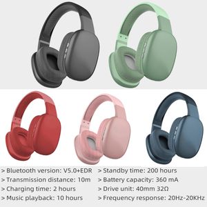 Ultra draadloze hoofdtelefoon met microfoon, oplaadbare over-ear Bluetooth-hoofdtelefoon met 10 uur speeltijd, SD-slot, back-updraad-headset met zacht kussen