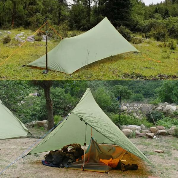 Ultralight 310g Flysheet Tent impermeable 20D Silicona Doble lado recubrimiento Nylon Camping Tarp Lightweight Tarp 240417