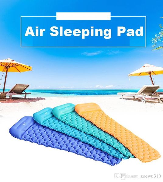 Tapis de Camping gonflable de lit de couchage d'air ultra-léger avec oreiller tapis de plage matelas de pique-nique pour la randonnée en plein Air sac à dos voyage WVT0166