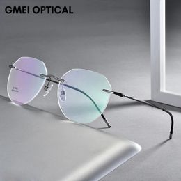Ultralight Legering Randloze Mannen Brilmontuur Vierkante Brillen Bijziendheid Recept Frames Voor Vrouwen Optische Oogglas 240119